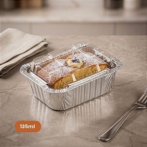 Marmita de Alumínio com Tampa Pet Transparente - 135ml - 100 unidades - Wyda - Rizzo