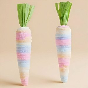 Cenoura Decorativa de Páscoa - Espiral Colorida - 22,5x4cm - 2 unidades - Cromus - Rizzo