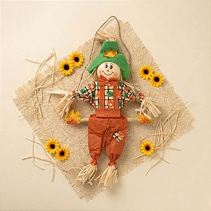 Enfeite para Pendurar de Festa Junina - Espantalho de Gravata no Balanço - 50x29,5cm - 1 unidade - Rizzo
