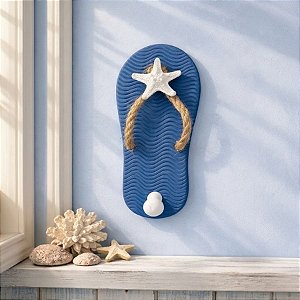 Enfeite Decorativo Para Pendurar - Chinelo - Azul Escuro - 18x9cm - 1 unidade - Rizzo