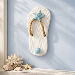 Enfeite Decorativo Para Pendurar - Chinelo - Branco - 18x9cm - 1 unidade - Rizzo