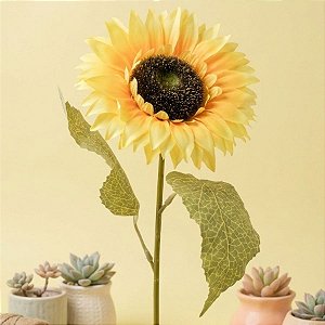 Haste Flor Permanente - Girassol - Amarelo - 46cm - 1 unidade - Rizzo