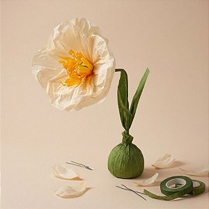 Flor Decorativa de Papel - Papoula Branca - 40cm - 1 unidade - FlorArte - Rizzo