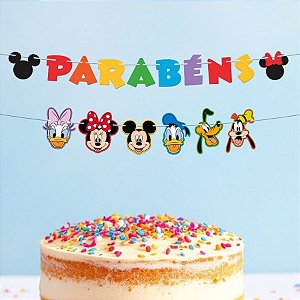 Faixa Parabéns - Mickey e Amigos - Disney Original - 1 unidade - Regina - Rizzo
