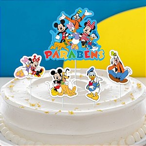 Topo de Bolo - Mickey e Amigos - Disney Original - 5 unidades - Regina - Rizzo