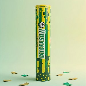 Lança Confetes Copa do Mundo - Amarelo e Verde - 30x5cm - 1 unidade - Rizzo