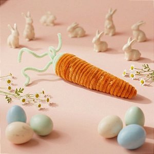 Cenoura Decorativa de Haste de Chenille - 15cm - 1 unidade - Rizzo