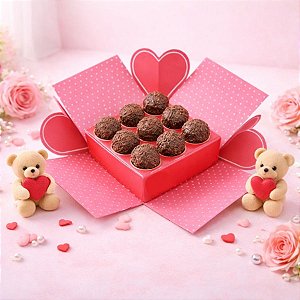 Caixa Explosão de Coração - Rosa - 12,5cm - 1 unidade - Ideia Embalagens - Rizzo