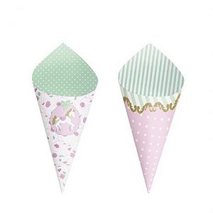 Mini Cone Festa Carrossel - 24 unidades - Cromus - Rizzo Festas