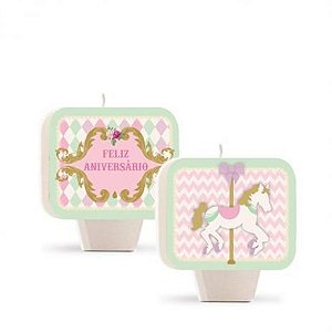 Vela Dupla Face Festa Carrossel - Cromus - Rizzo Festas