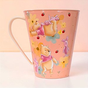 Caneca de Plástico Ursinho Pooh - Poá - 360ml - Disney Original - 1 unidade - Plasútil - Rizzo
