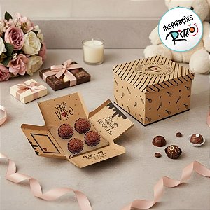 Caixa Surpresa para 4 Brigadeiros - Kraft Doçura - 1 unidade - Cromus - Rizzo