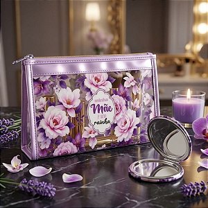 Kit Presenteável Mini Espelho Portátil e Nécessaire - Minha Mãe é Uma Rainha - 1 unidade - Rizzo