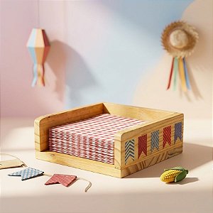 Porta Guardanapo de Festa Junina em Madeira- 18,5cm - 1 unidade - Rizzo