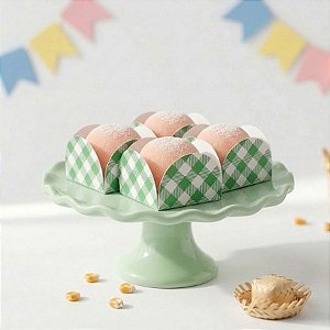 Forminhas Para Doces 4 Pétalas - Verde Xadrez - 8cm - 50 unidades - NC Toys - Rizzo