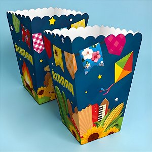 Mini Caixa Para Pipoca - Arraiá - 5,5x11,5x5,5cm - 4 unidades - Regina - Rizzo