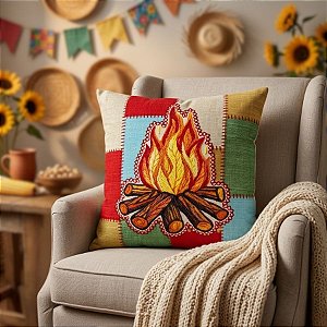 Almofada Decorativa de Festa Junina - São João - Fogueira - 43cm - 1 unidade - Rizzo