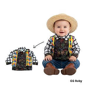 Fantasia Infantil de Festa Junina - Camisa Fitas - GG - 1 unidade - Rizzo