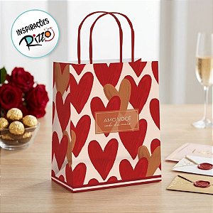 Sacola Para Presentes - Season Love - 21,5x15x8cm - 10 unidades - Cromus - Rizzo