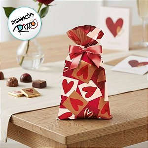 Saco para Presente Perolado - Season Love - 35x54cm - 50 unidades - Cromus - Rizzo