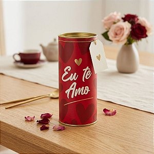 Lata para Presente Rígida - Eu Te Amo Vermelho - 9x20cm - 1 unidade - Cromus - Rizzo