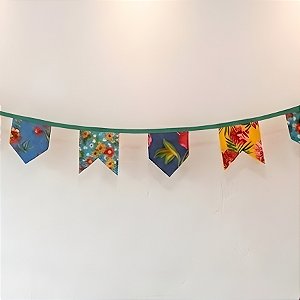 Varal De Bandeirinhas Festa Junina Chita - Cordão Verde - 10 Bandeiras - 270cm - 1 unidade - Rizzo