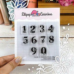 Cartela de Carimbos Mini - Números Florais - 1 unidade - Rizzo