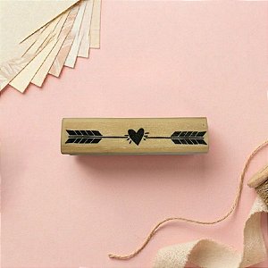 Carimbo de Madeira Artesanal - Coração - AF-671 - 1 unidade - Rizzo