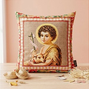 Capa Para Almofada De Festa Junina - São João - Flores Vermelhas - 43cm - 1 unidade - Rizzo