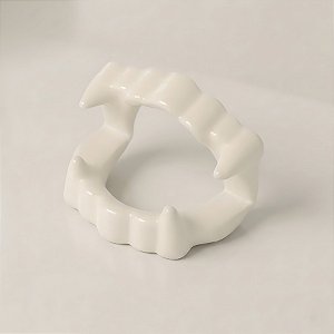 Brinquedo Dentadura de Vampiro - Branca - 4,5x6cm - 5 unidades - Rizzo