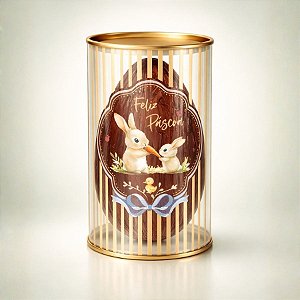 Lata Clean de Páscoa - Lovely Garden - Transparente - 10x18cm - 6 unidades - Cromus - Rizzo