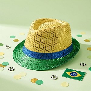 Chapéu Copa Do Mundo Com Paetê - Brasil Modelo 3 - 1 unidade - Rizzo