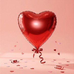 Balão de Festa Microfoil - Coração - Vermelho - 45cm - 1 unidade - Rizzo