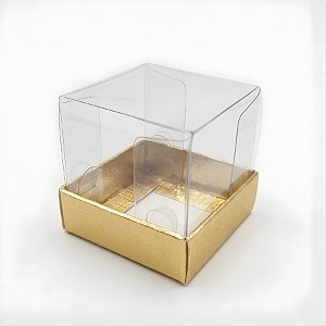 Caixa Mini Bolo PP (4cm x 4cm x 4cm) Ouro Texturizada - 5 unidades - Assk - Rizzo