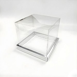 Caixa Para Panetone 250g (12x12x12cm) Prata - 5 unidades - Assk - Rizzo