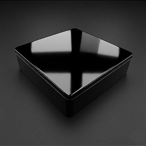 Lata de Metal Quadrada - Preto - 19,5x19,5x5,5cm  - 1 unidade - Rizzo