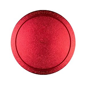 Base para Bolo Cake Board Redondo - Vermelho Metalizado - 32cm - 1 unidade - Regina - Rizzo