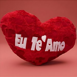 Coração de Pelúcia Eu Te Amo - Modelo 6 - 38x30x10cm - 1 unidade - Rizzo