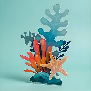 Decoração de Chão - Fundo do Mar - Alga com Estrela - 36x59cm - 1 unidade - Regina - Rizzo