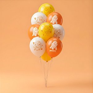 Balão Látex Redondo 9" Rubble - Patrulha Canina - 23cm - 8 unidades - Regina - Rizzo