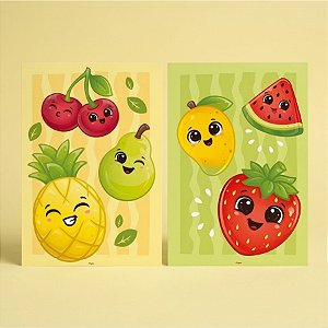 Cartaz Decorativo - Frutinhas - 31x45cm - 2 unidades - Regina - Rizzo