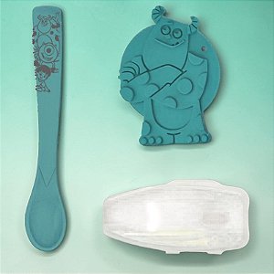 Kit Colher com Protetor e Mordedor - Sulley - Monstros S.A - 1 unidade - Disney Original - Rizzo