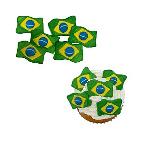 Confeito de Açúcar - Bandeiras do Brasil - Copa do Mundo - 6 unidades - Abelha Confeiteira - Rizzo