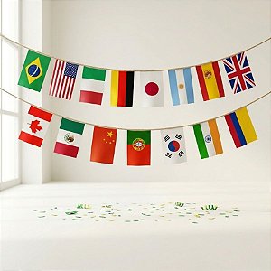 Varal Bandeira de Países - Copa do Mundo - 5,5m - 1 unidade - Rizzo