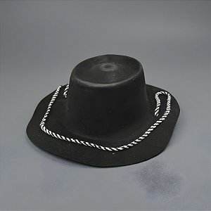 Chapéu de Plástico Cowboy - Preto Aveludado - 34x28x10cm - 1 unidade - Rizzo
