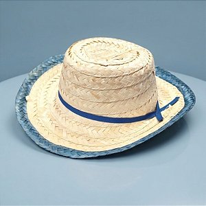 Chapéu de Palha Adulto - Azul - 34x12cm - 1 unidade - Rizzo