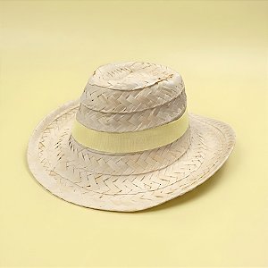 Chapéu de Palha Infantil - Fita Amarelo - 31x30x10,5cm - 1 unidade - Rizzo