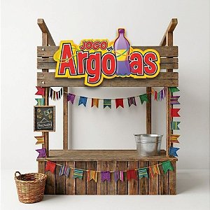 Placa De Sinalização em Papel para Festa Junina -  Jogo de Argolas - 50cm - 1 unidade - Festa Maluca - Rizzo
