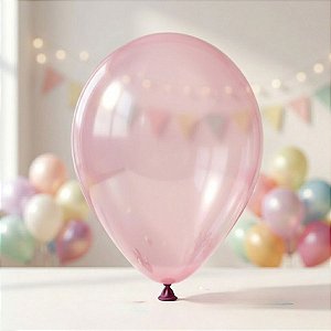 Balão de Festa Latéx Cristal Pastel - Rosa (309)  - 50 unidades - Sempertex - Rizzo