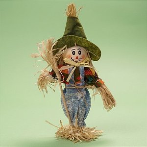 Enfeite Decorativo de Festa Junina Espantalho com Vassoura - Verde - 12x26x4cm - 1 unidade - Rizzo